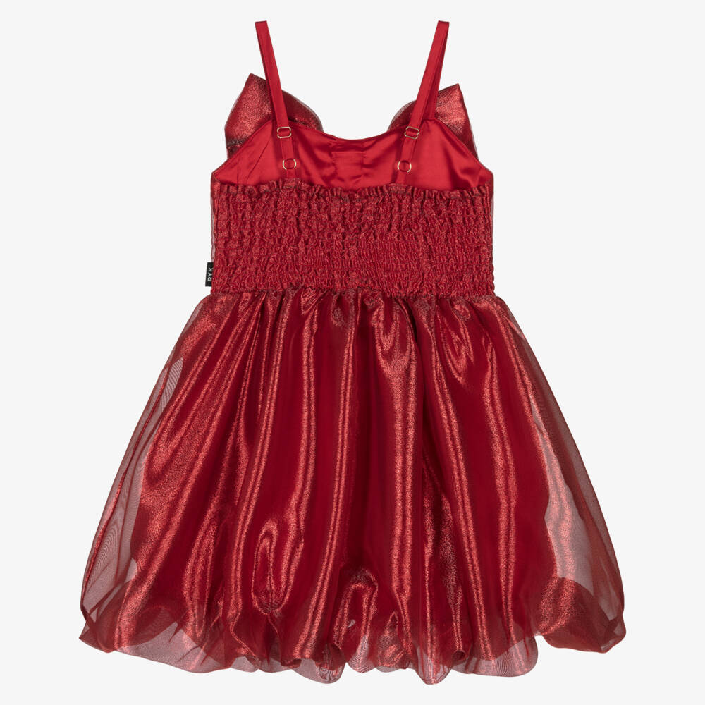 Rock Your Baby-Girls Shimmering Red Organza Dress | Childrensalon Outlet