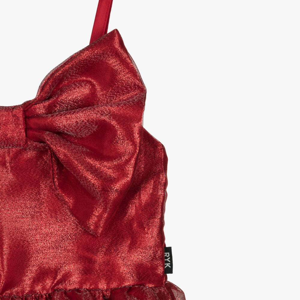 Rock Your Baby-Girls Shimmering Red Organza Dress | Childrensalon Outlet