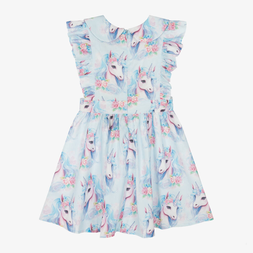 روك يور بيبي-فستان بطبعة يونيكورن لون أزرق | Childrensalon Outlet
