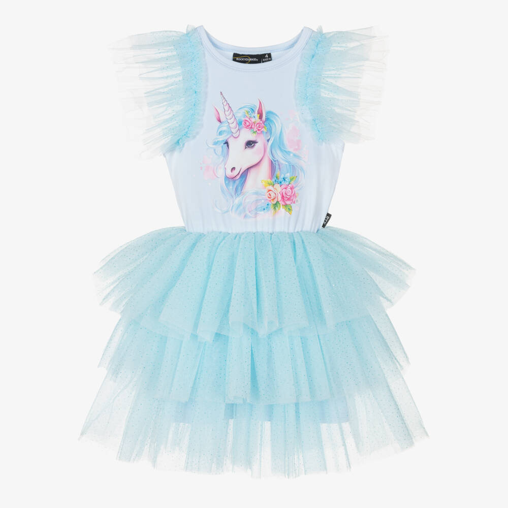Rock Your Baby-Girls Sky Unicorn Tulle Gown | Childrensalon Outlet