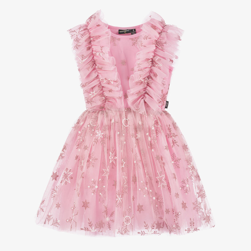 Rock Your Baby-Girls Sparkling Snowflake Pink Dress | Childrensalon Outlet