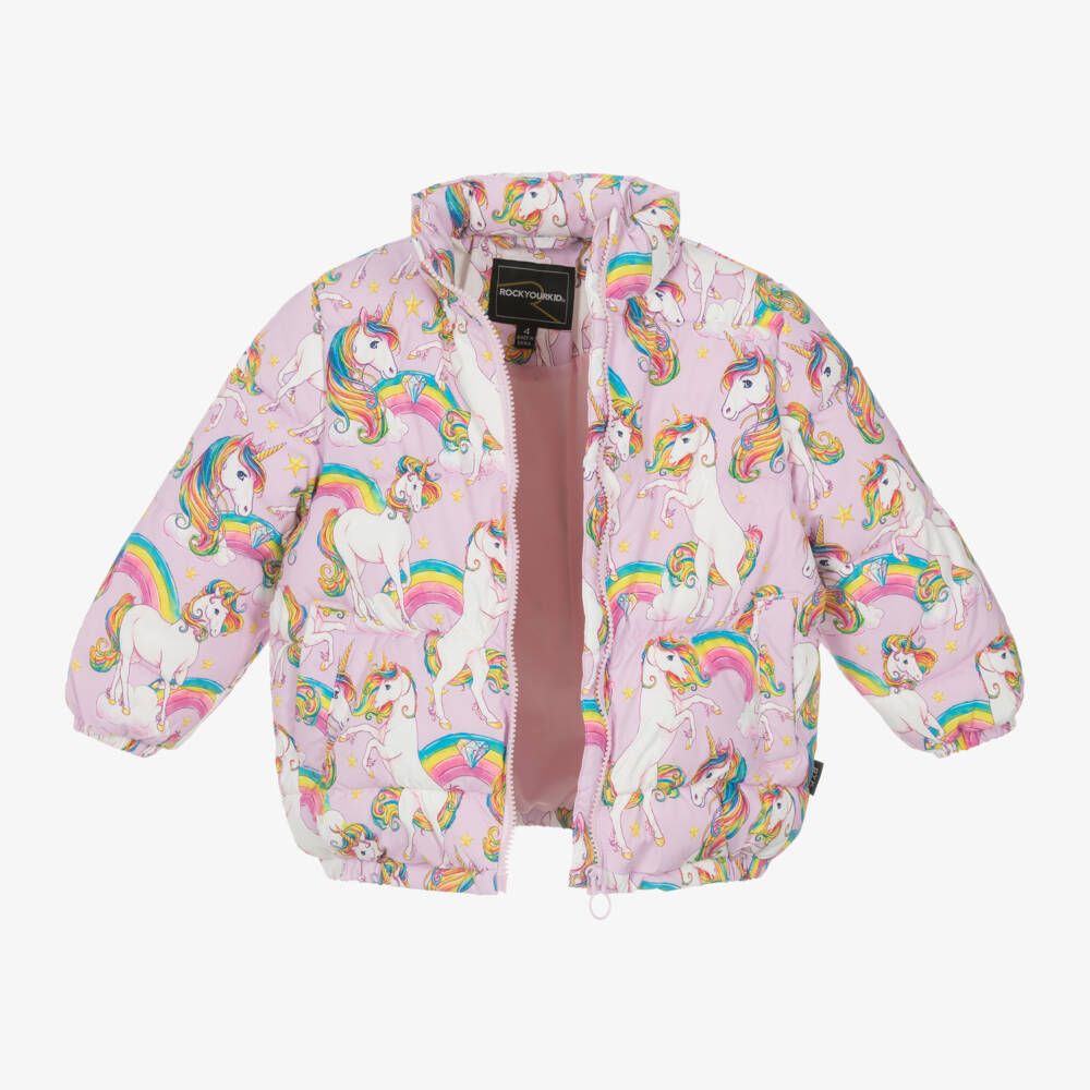 Rock Your Baby-Girls Unicorn Print Puffer Coat | Childrensalon Outlet