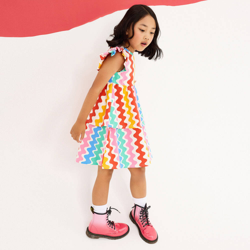 Rock Your Baby-Girls Vibrant Wave Patterned Dress | Childrensalon Outlet