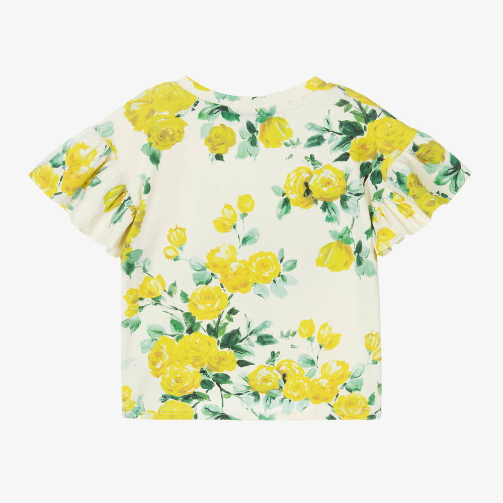 Rock Your Baby-تيشيرت قطن جيرسي لون أصفر وعاجي للبنات | Childrensalon Outlet