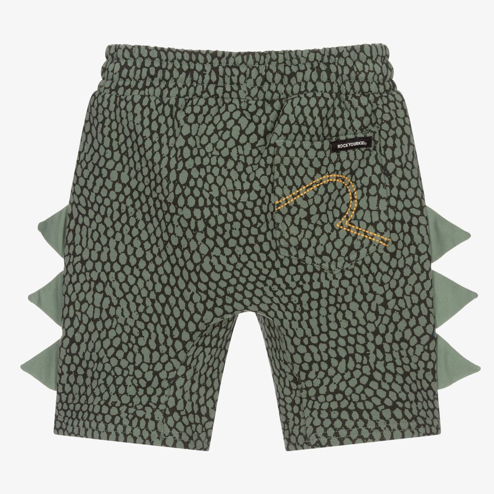 Rock Your Baby-Green Dino Scales Shorts | Childrensalon Outlet