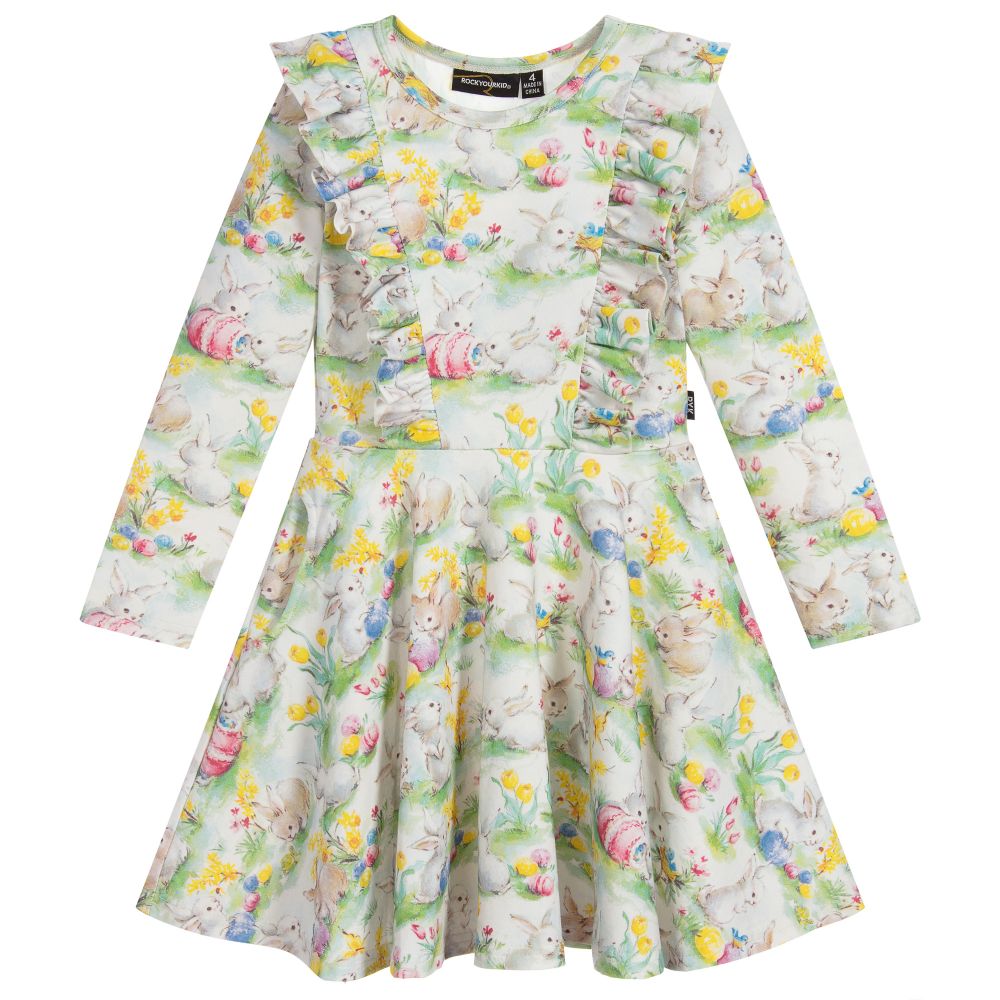 Rock Your Baby - Green & Ivory Jersey Dress | Childrensalon