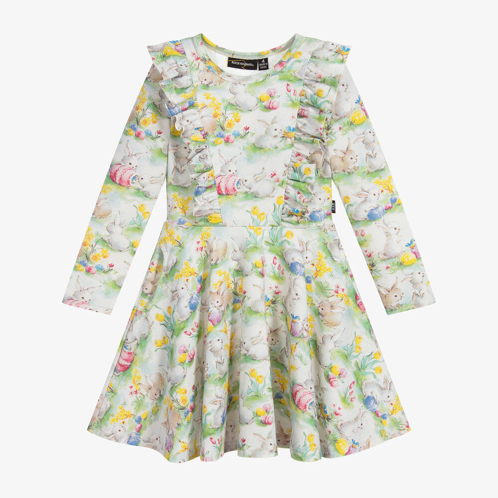 Rock Your Baby-Green & Ivory Jersey Dress | Childrensalon Outlet
