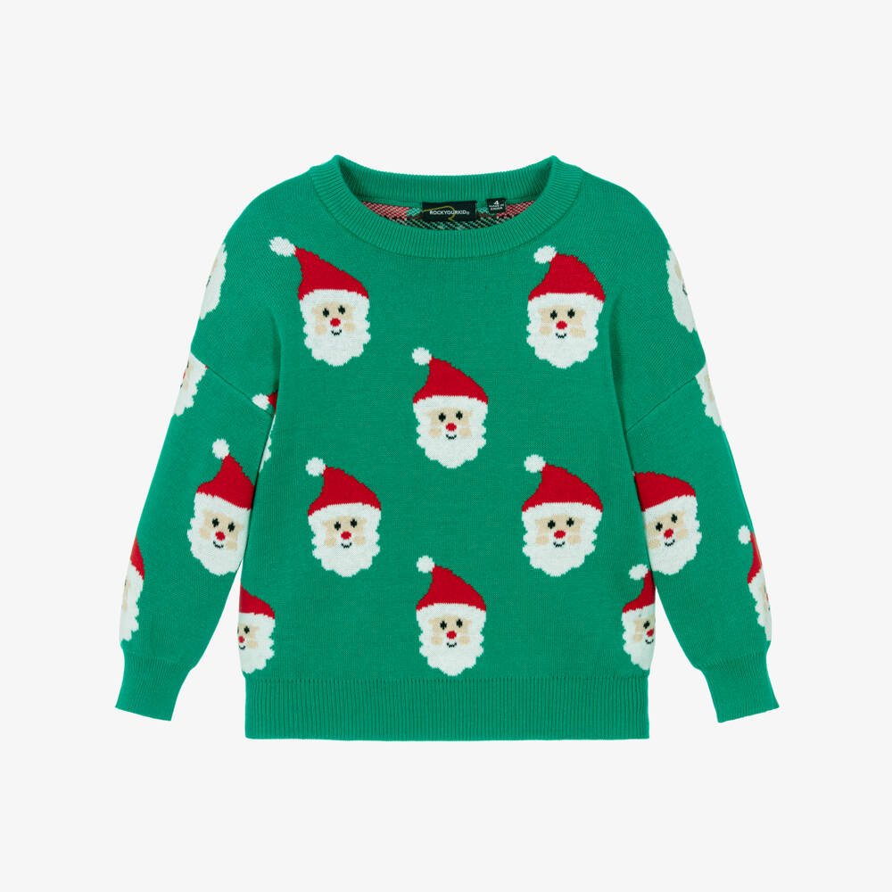 Rock Your Baby-Green Santa Sweater | Childrensalon Outlet