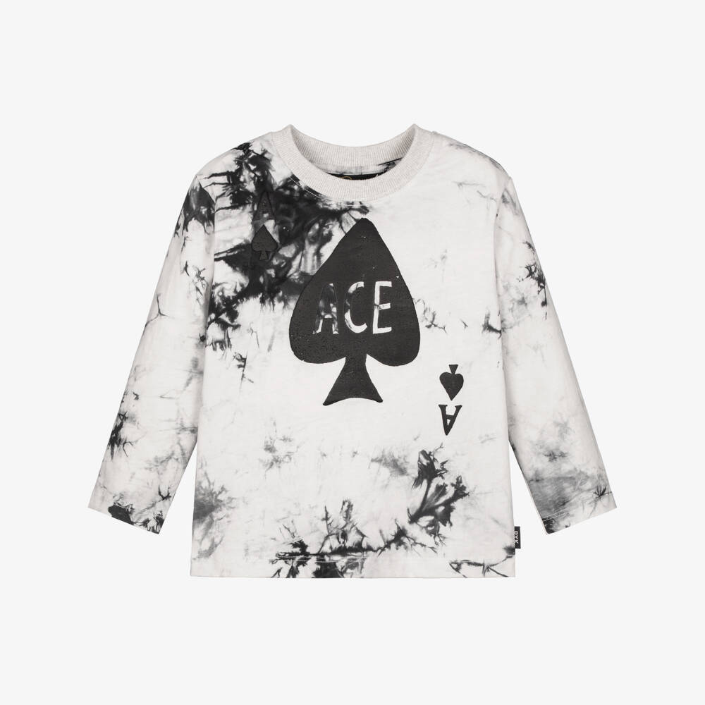 Rock Your Baby-Grey Ace Print Ls T-shirt | Childrensalon Outlet