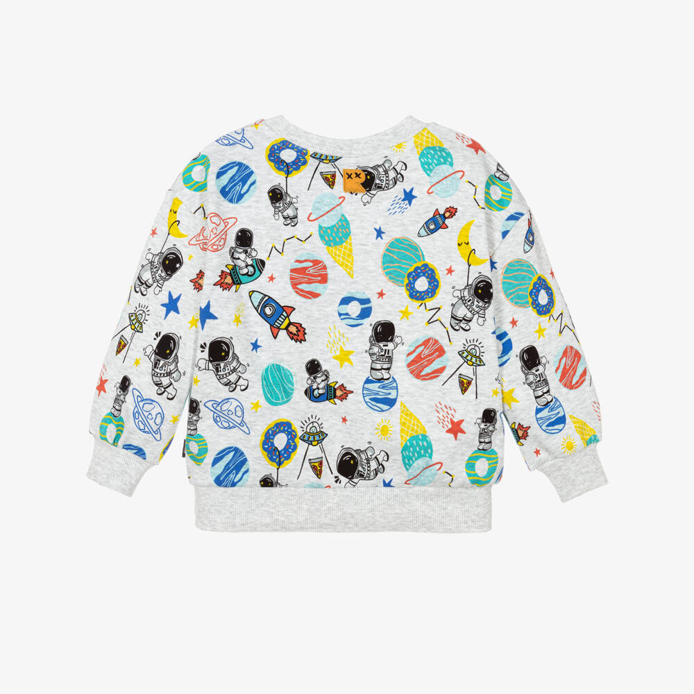 Rock Your Baby-Grey Space Print Sweatshirt | Childrensalon Outlet