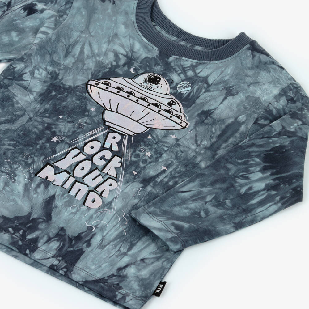 Rock Your Baby-Grey Ufo Print Ls T-shirt | Childrensalon Outlet