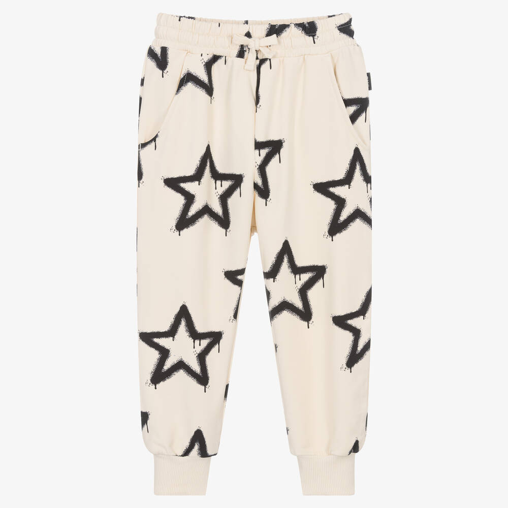 Rock Your Baby - Ivory & Black Cotton Star Joggers | Childrensalon