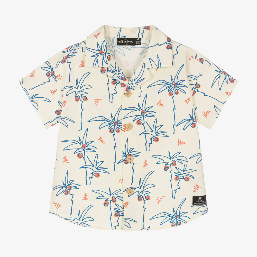 Rock Your Baby-Ivory Cotton Club Tropicana Shirt | Childrensalon Outlet