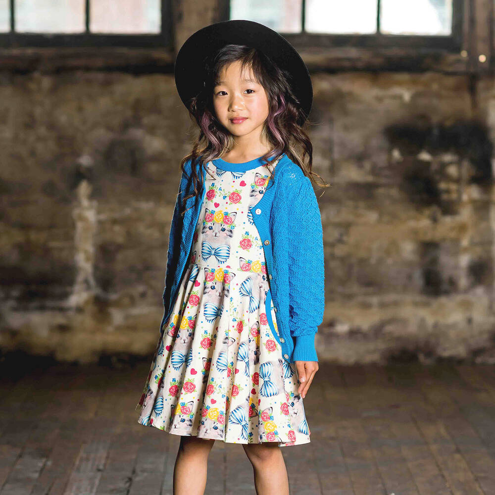 Rock Your Baby-Кремовое хлопковое платье с котятами | Childrensalon Outlet