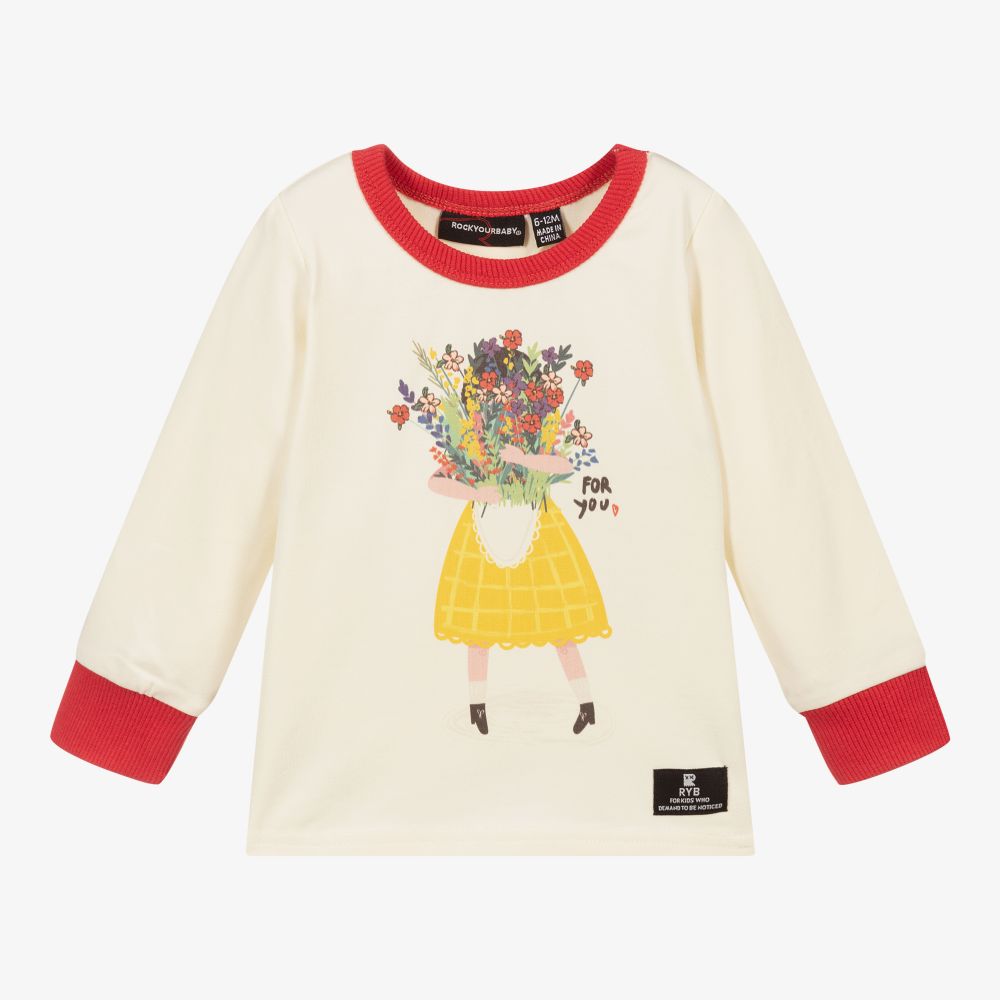 Rock Your Baby - Ivory & Red Jersey Top | Childrensalon