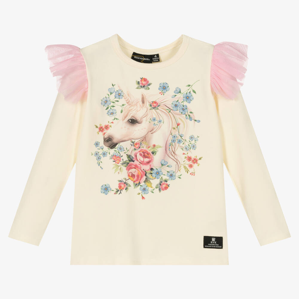 Rock Your Baby - Ivory Unicorn Lullaby Top | Childrensalon