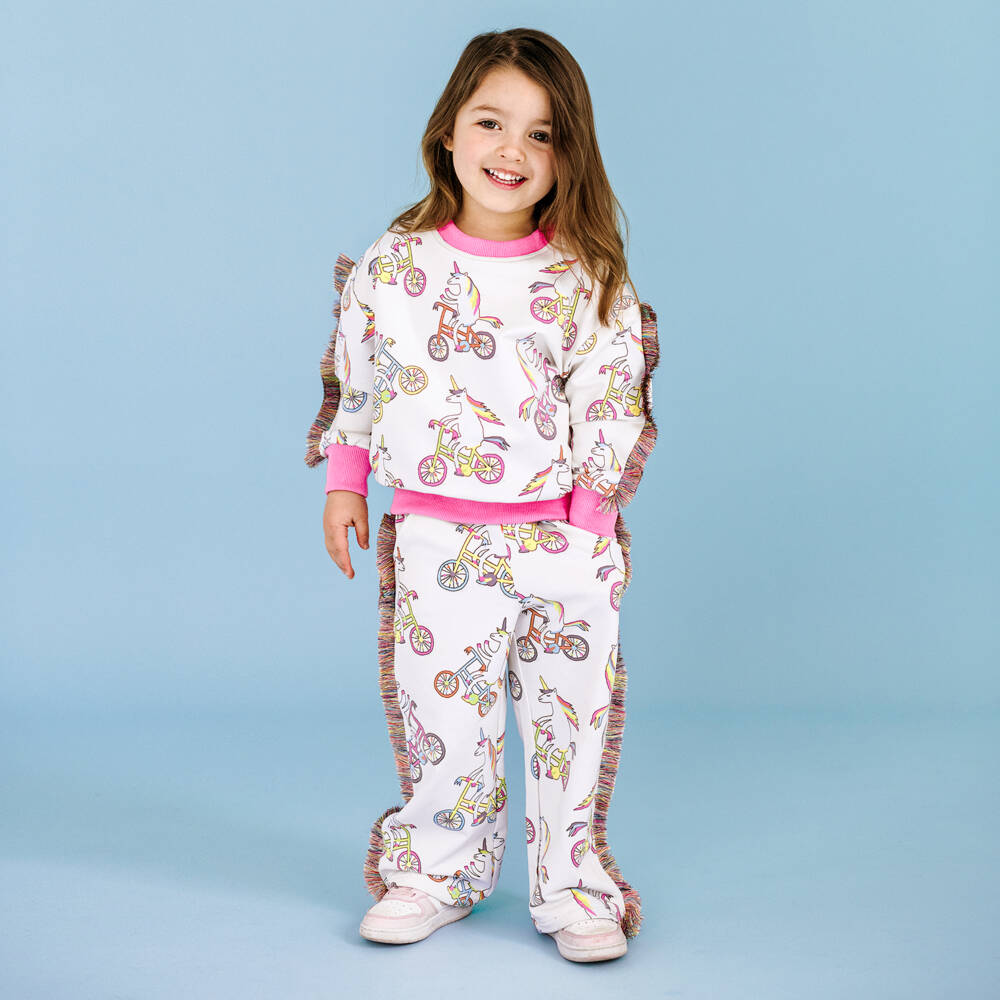 Rock Your Baby-Ivory Unicorn Print Joggers | Childrensalon Outlet