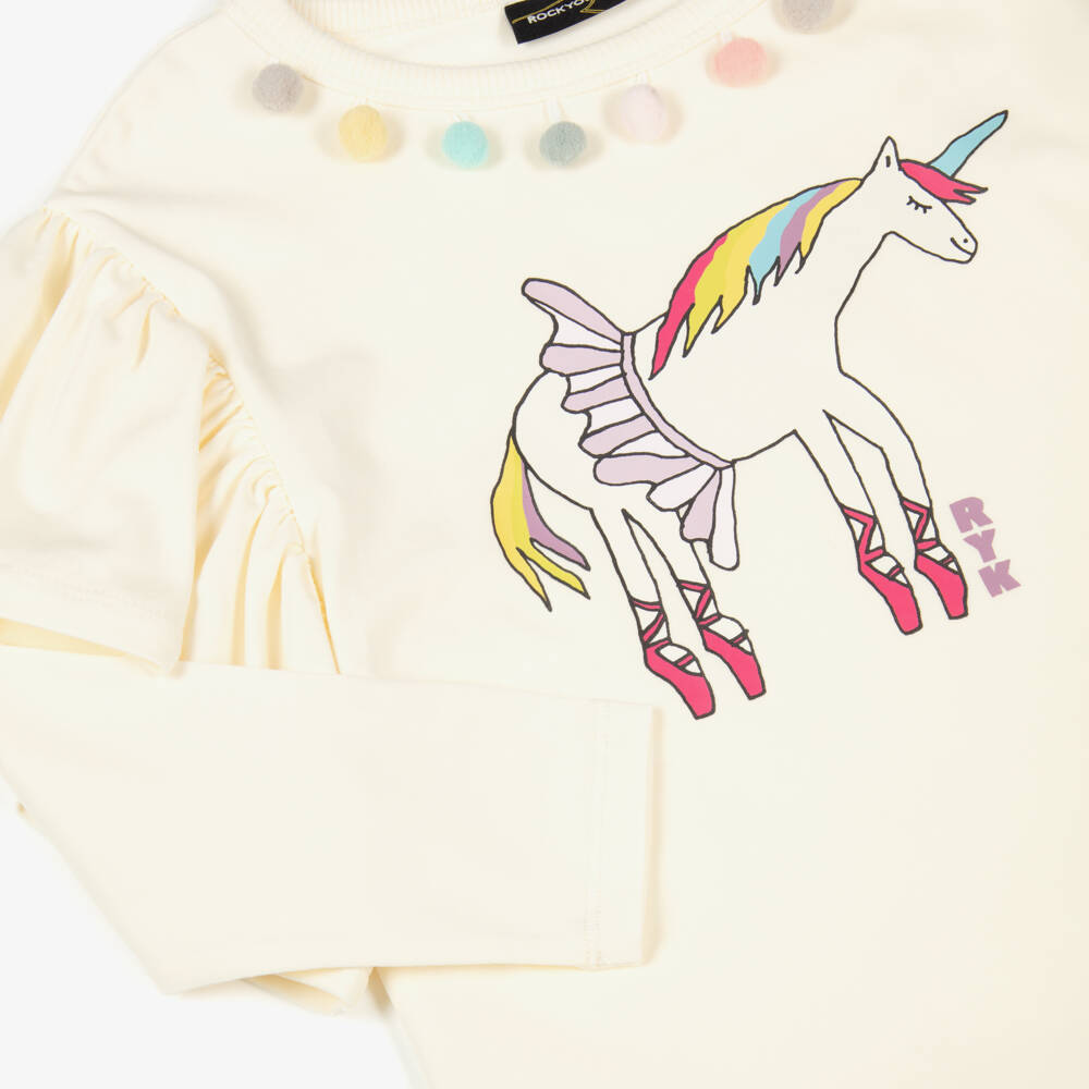 Rock Your Baby-Ivory Unicron Printed Ls T-shirt | Childrensalon Outlet