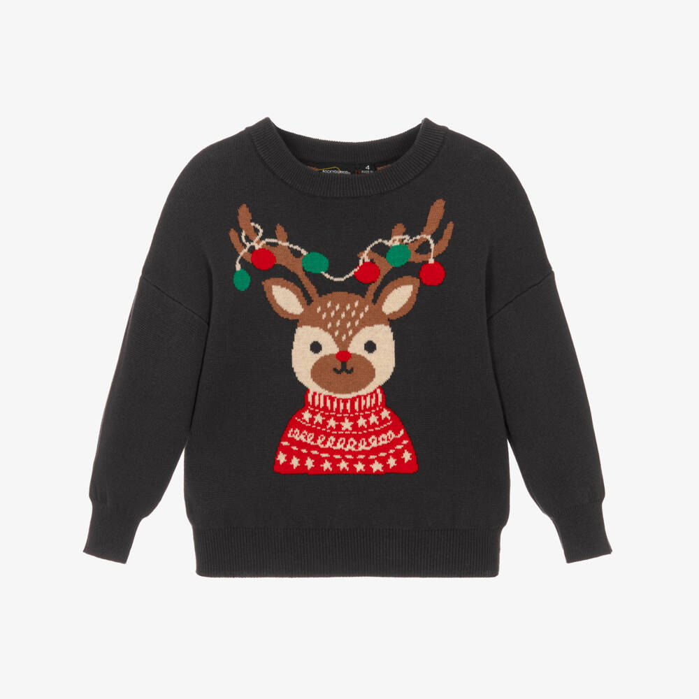 Rock Your Baby-Navy Reindeer Sweater | Childrensalon Outlet