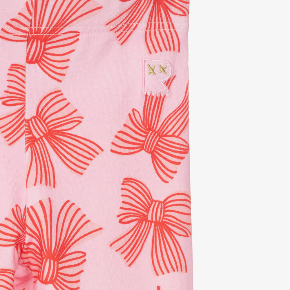 Rock Your Baby-Pink And Red Bow Leggings | Childrensalon Outlet