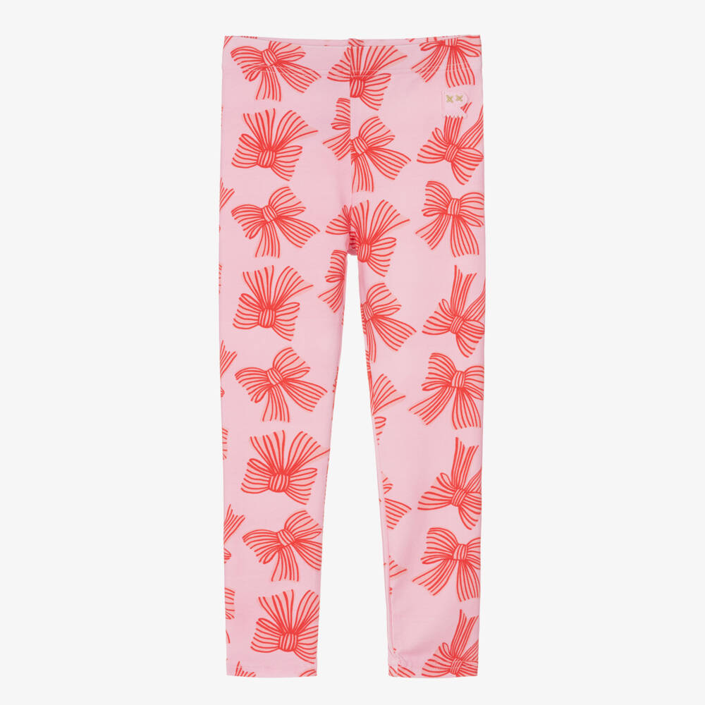 Rock Your Baby-Pink And Red Bow Leggings | Childrensalon Outlet