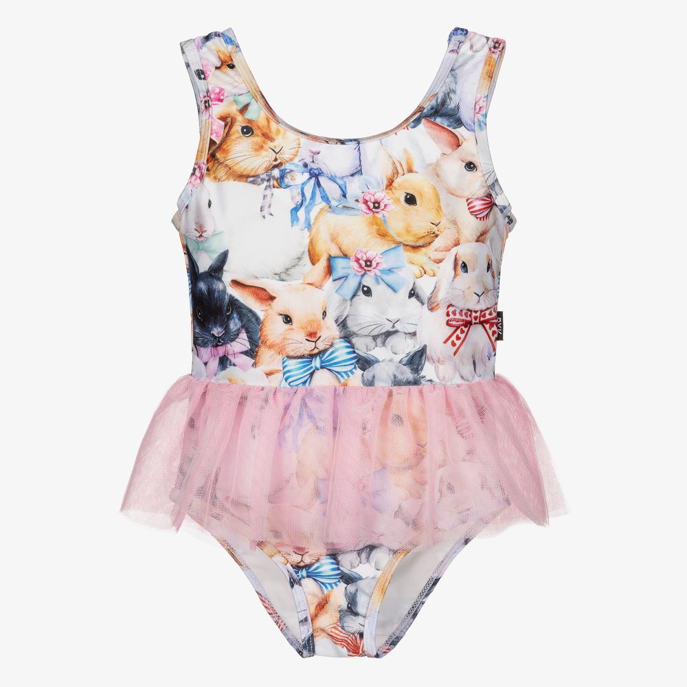Rock Your Baby - Pink Bunny Bows Swimsuit | Childrensalon