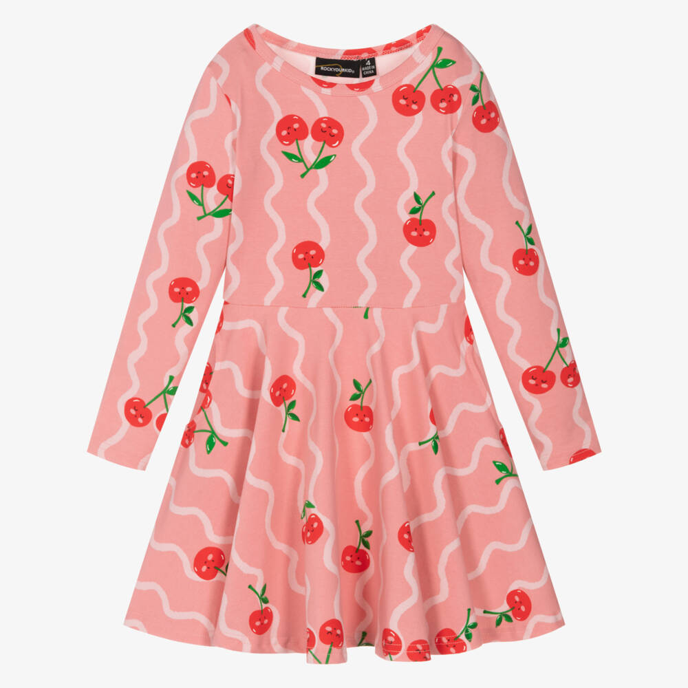 Rock Your Baby-Pink Cherry Print Dress | Childrensalon Outlet