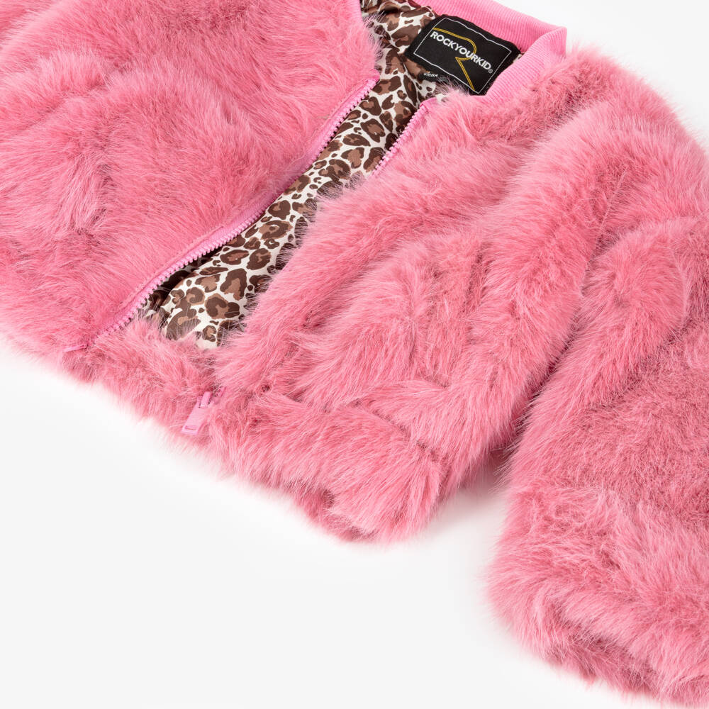 Rock Your Baby-Pink Faux Fur Short Jacket | Childrensalon Outlet