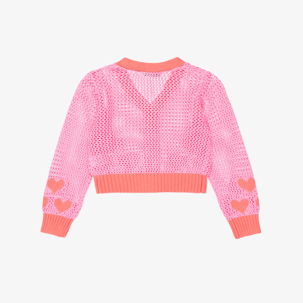 Rock Your Baby-Pink Heart Print Cardigan | Childrensalon Outlet