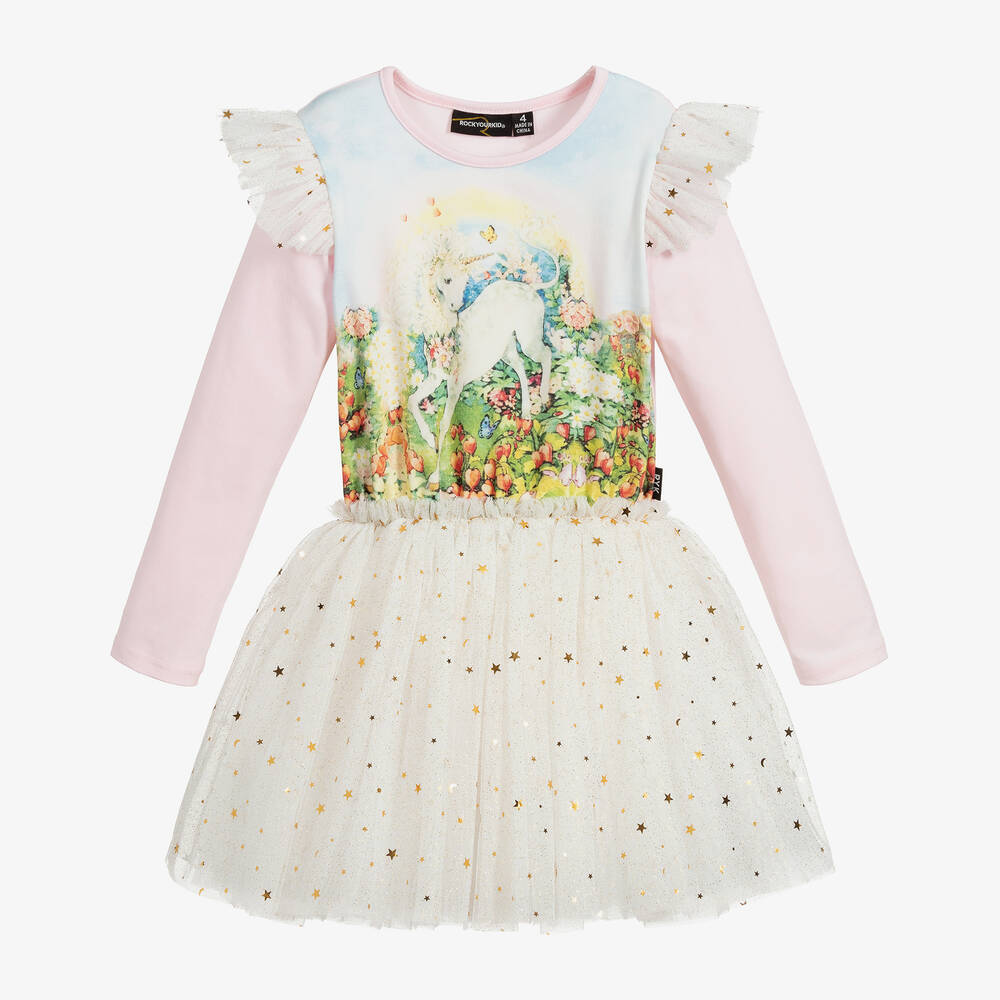 Rock Your Baby - Платье из тюля цвета слоновой кости и розового цвета | Childrensalon