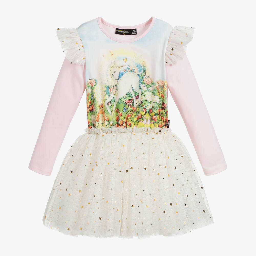 Rock Your Baby-Платье из тюля цвета слоновой кости и розового цвета | Childrensalon Outlet