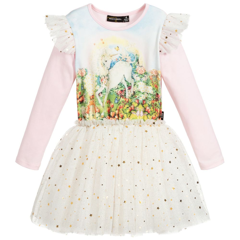 Rock Your Baby - Pink & Ivory Tulle Dress | Childrensalon