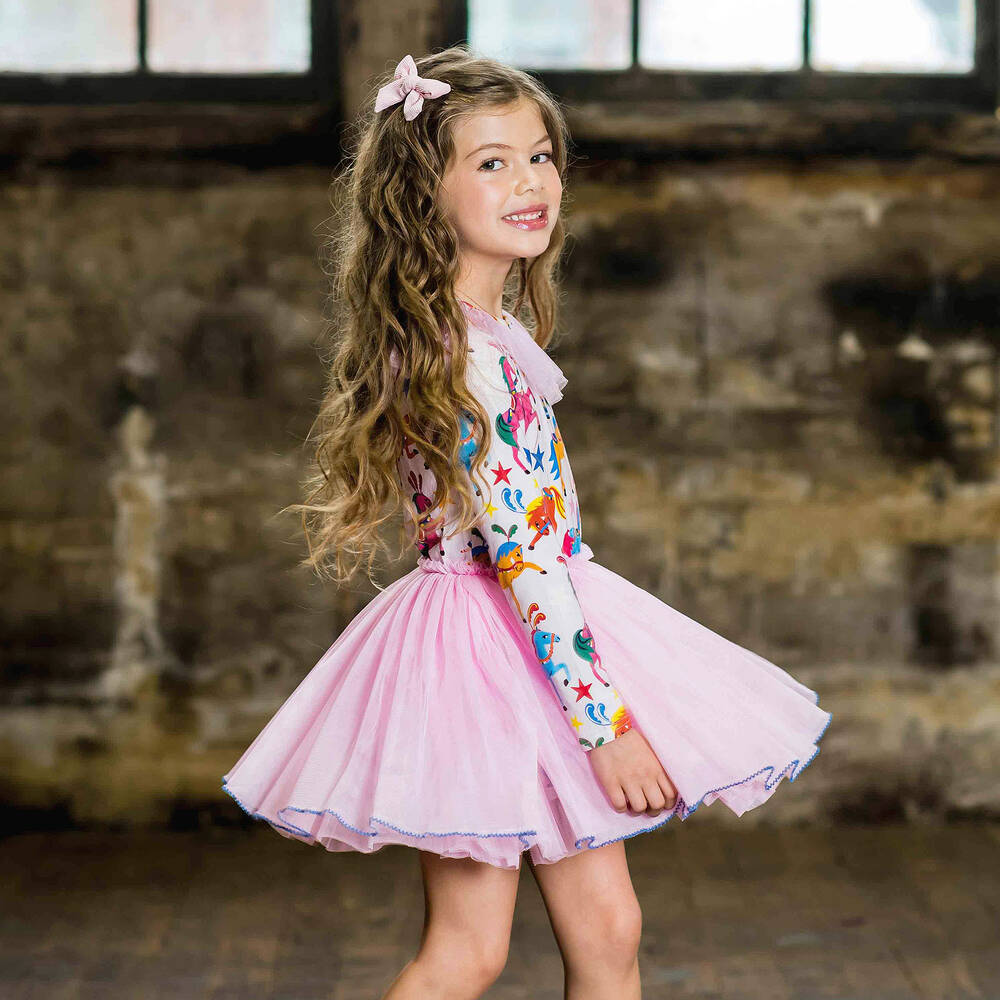 Rock Your Baby-Pink Parade Horses Tulle Dress | Childrensalon Outlet