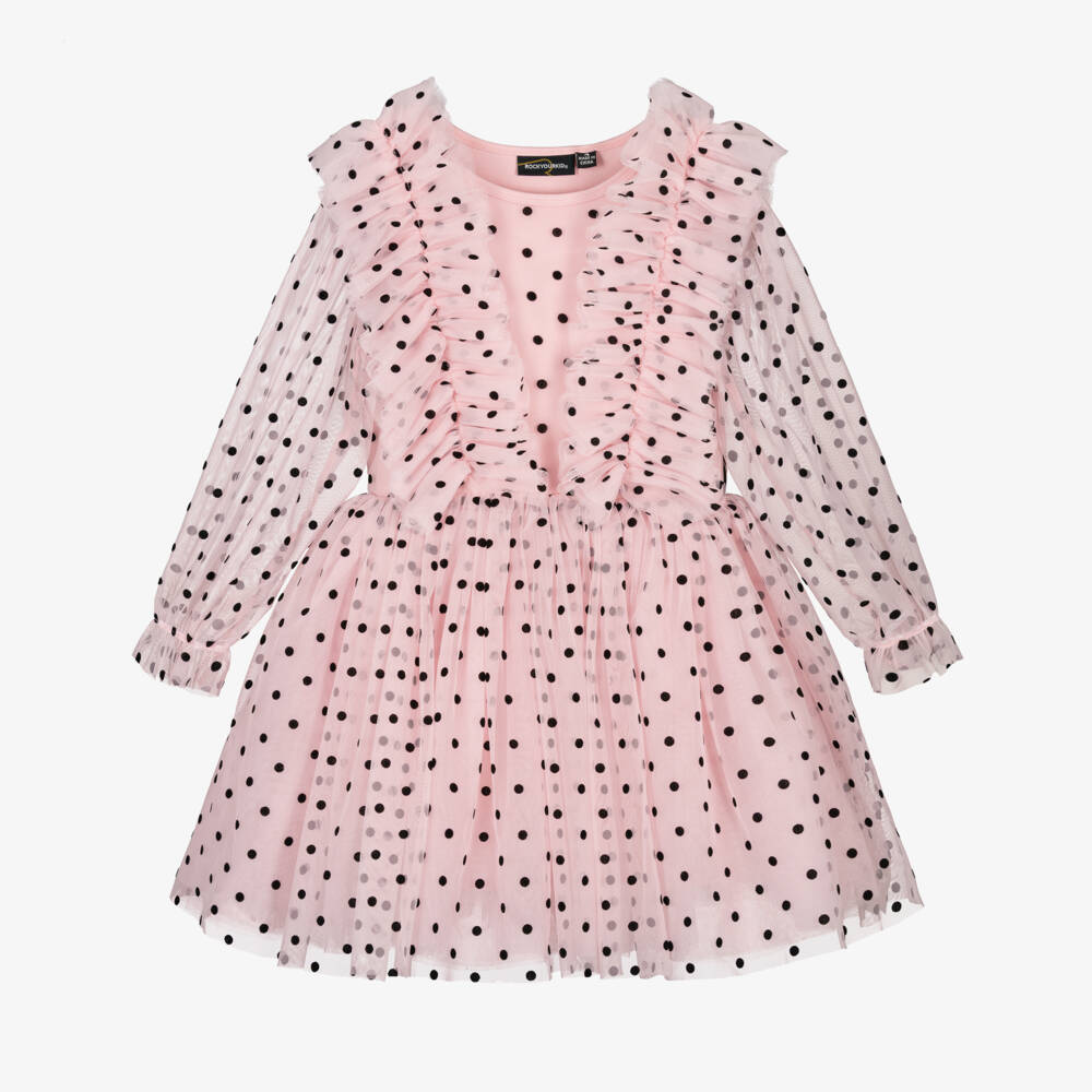 Rock Your Baby-Pink Polka Dot Tulle Dress | Childrensalon Outlet