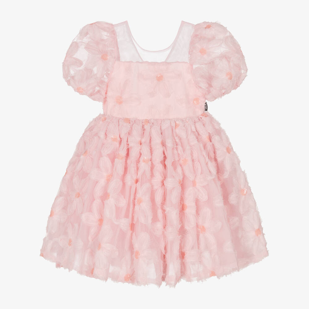 Rock Your Baby-Pink Puff Sleeve Dress | Childrensalon Outlet