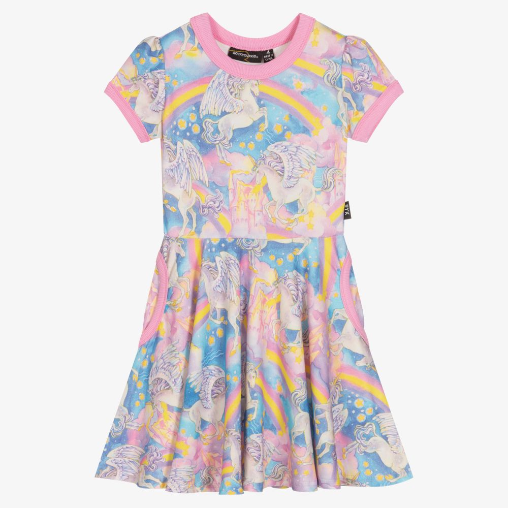 Rock Your Baby - Pink Rainbow Dreams Dress | Childrensalon