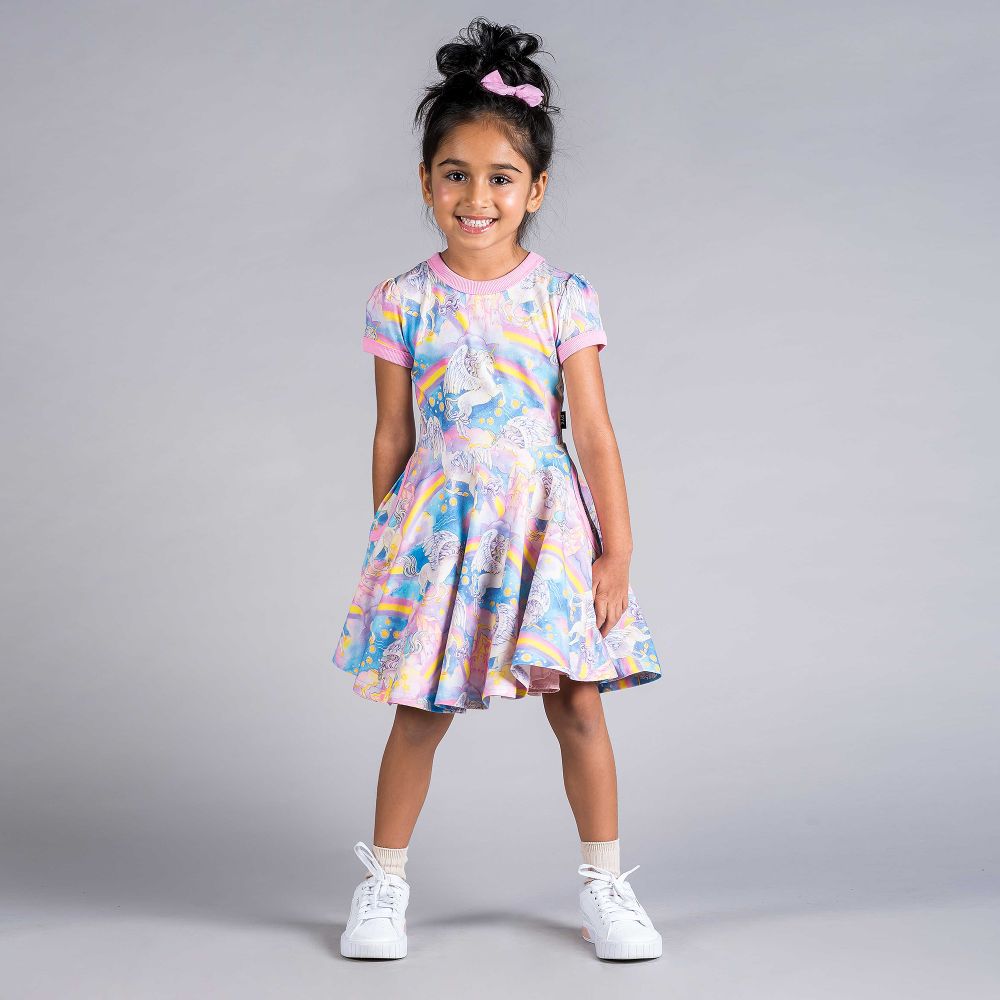 Rock Your Baby - Pink Rainbow Dreams Dress | Childrensalon Outlet