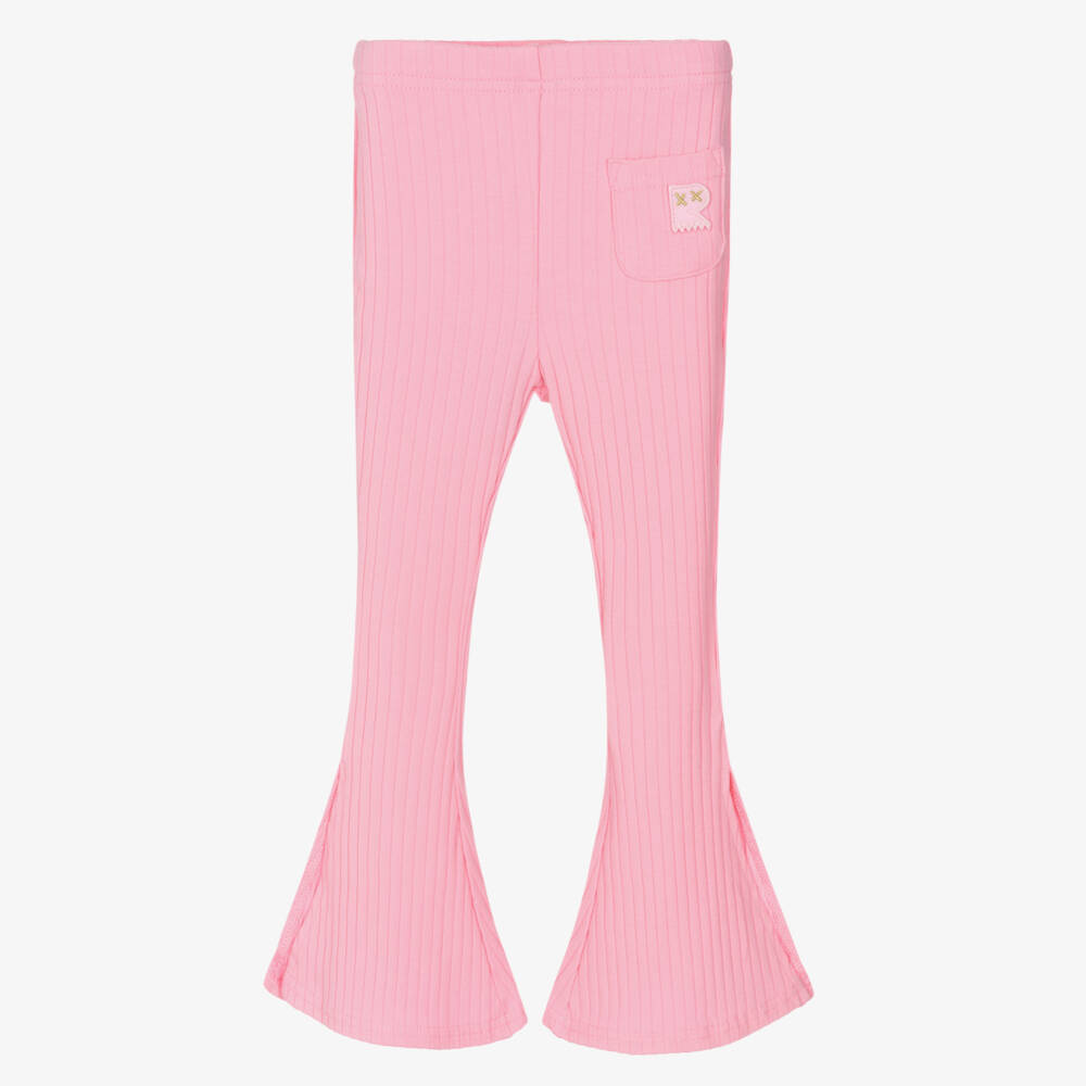 Rock Your Baby-Pink Stripe Flare Leggings | Childrensalon Outlet