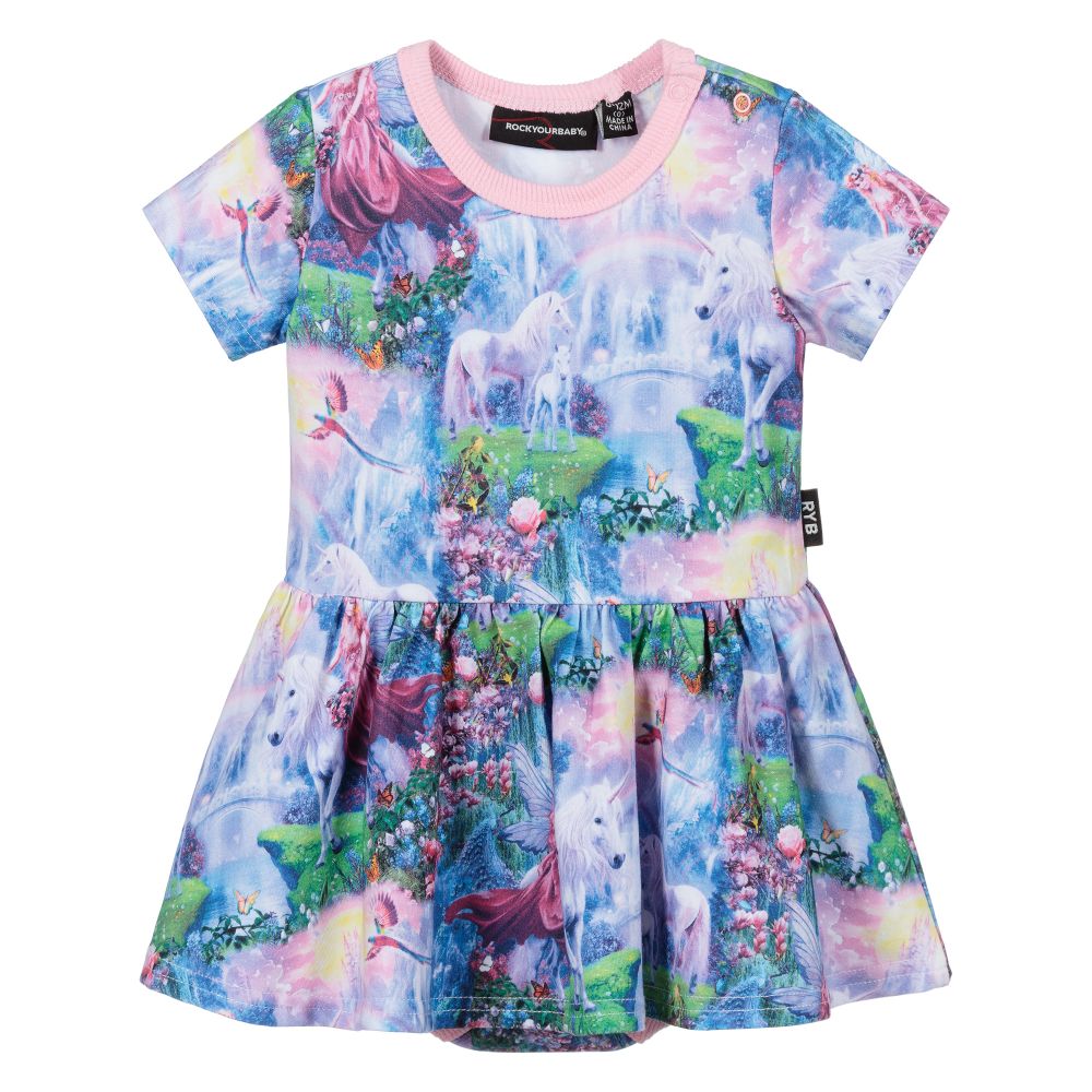 Rock Your Baby - Purple Cotton Fairy Baby Dress | Childrensalon