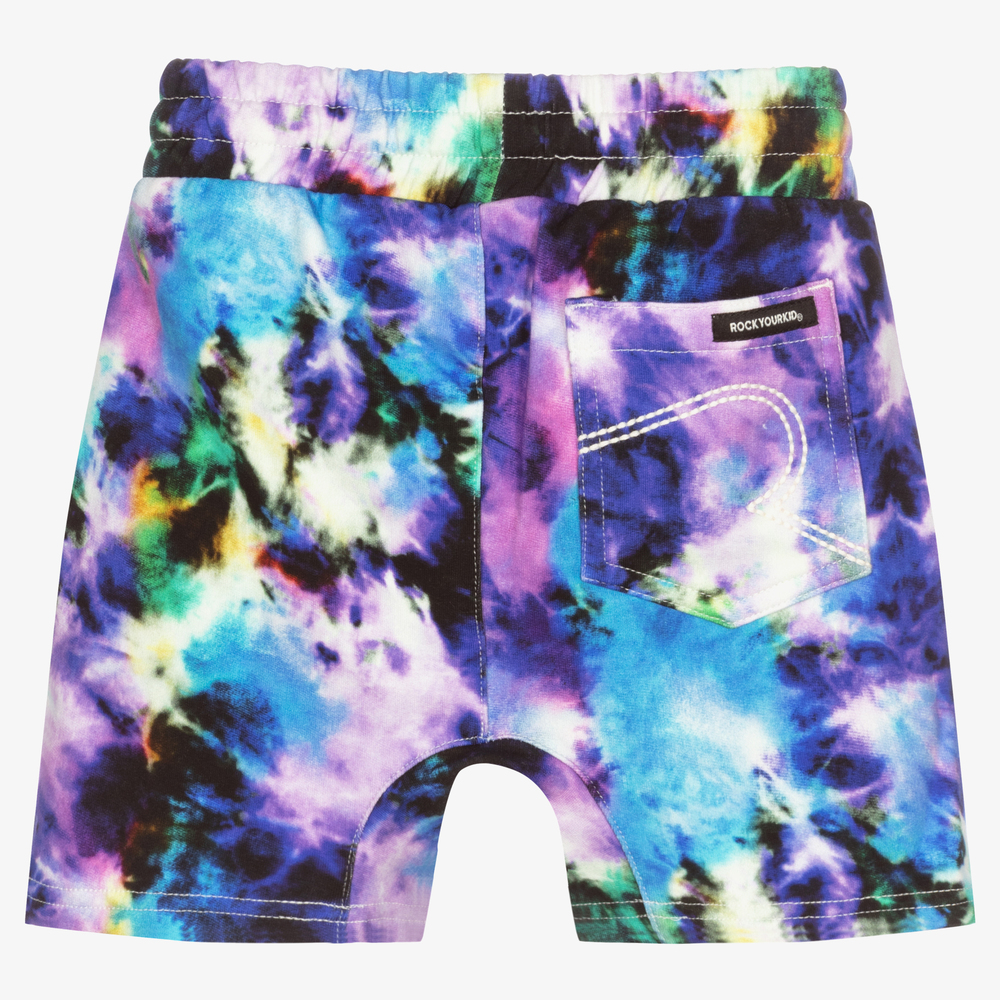 Rock Your Baby-Purple Festival Tie Dye Shorts | Childrensalon Outlet