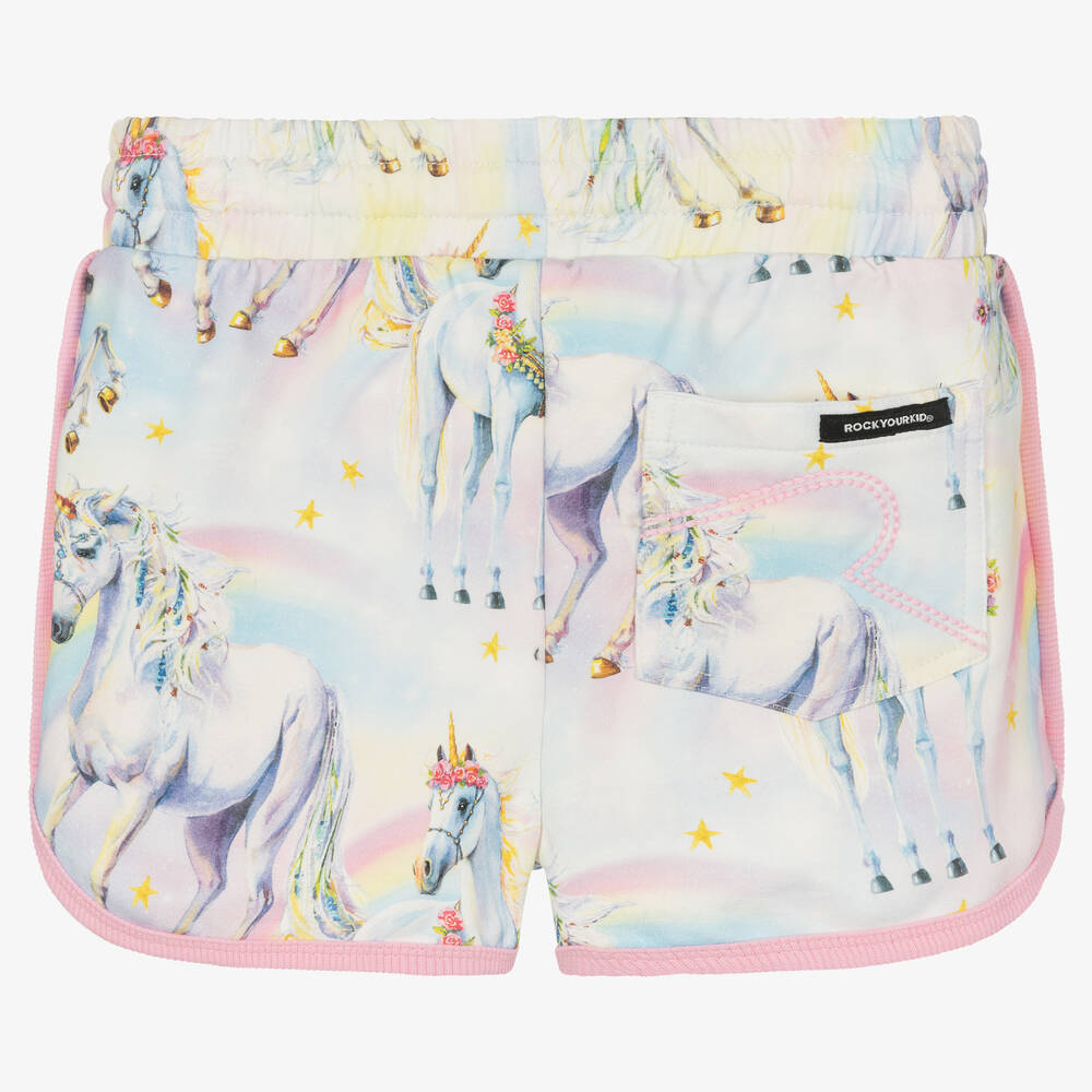 Rock Your Baby-Sorbet Unicorn Cotton Shorts | Childrensalon Outlet