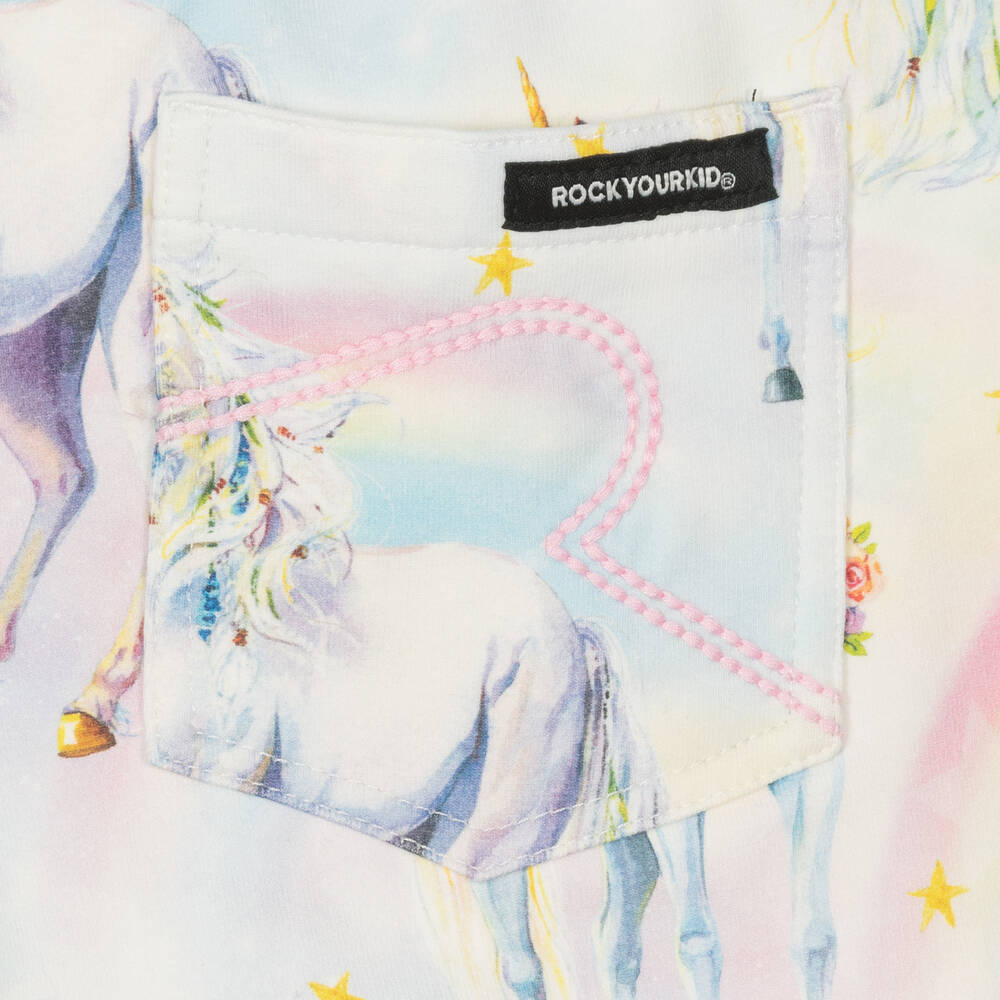 Rock Your Baby-Sorbet Unicorn Cotton Shorts | Childrensalon Outlet