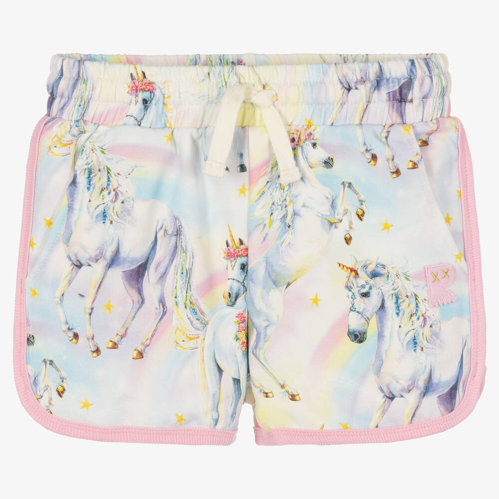Rock Your Baby - Sorbet Unicorn Cotton Shorts | Childrensalon