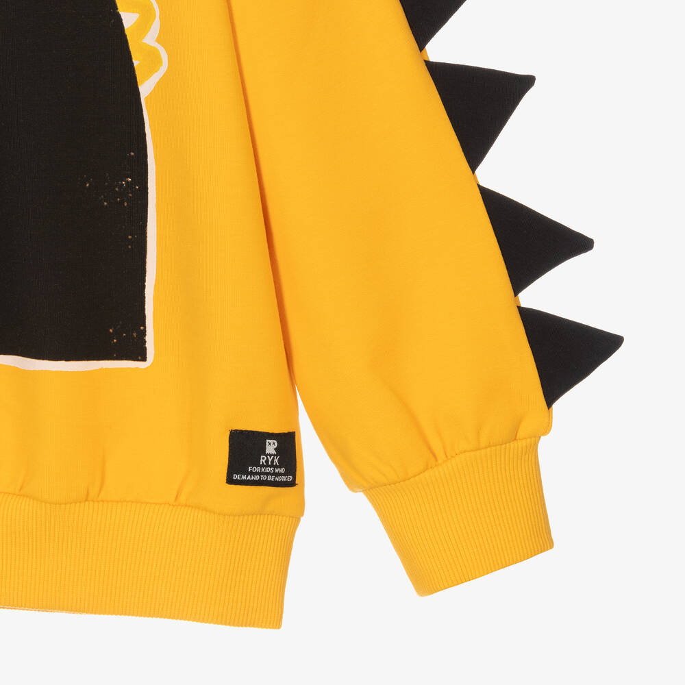 Rock Your Baby-Yellow Dino Cotton Sweatshirt | Childrensalon Outlet