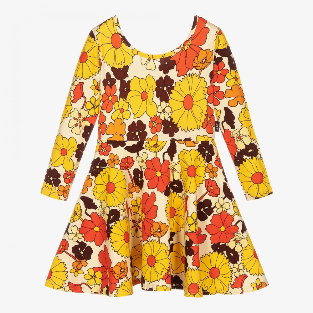 Rock Your Baby - Gelbes Baumwollkleid mit Blumen-Print | Childrensalon