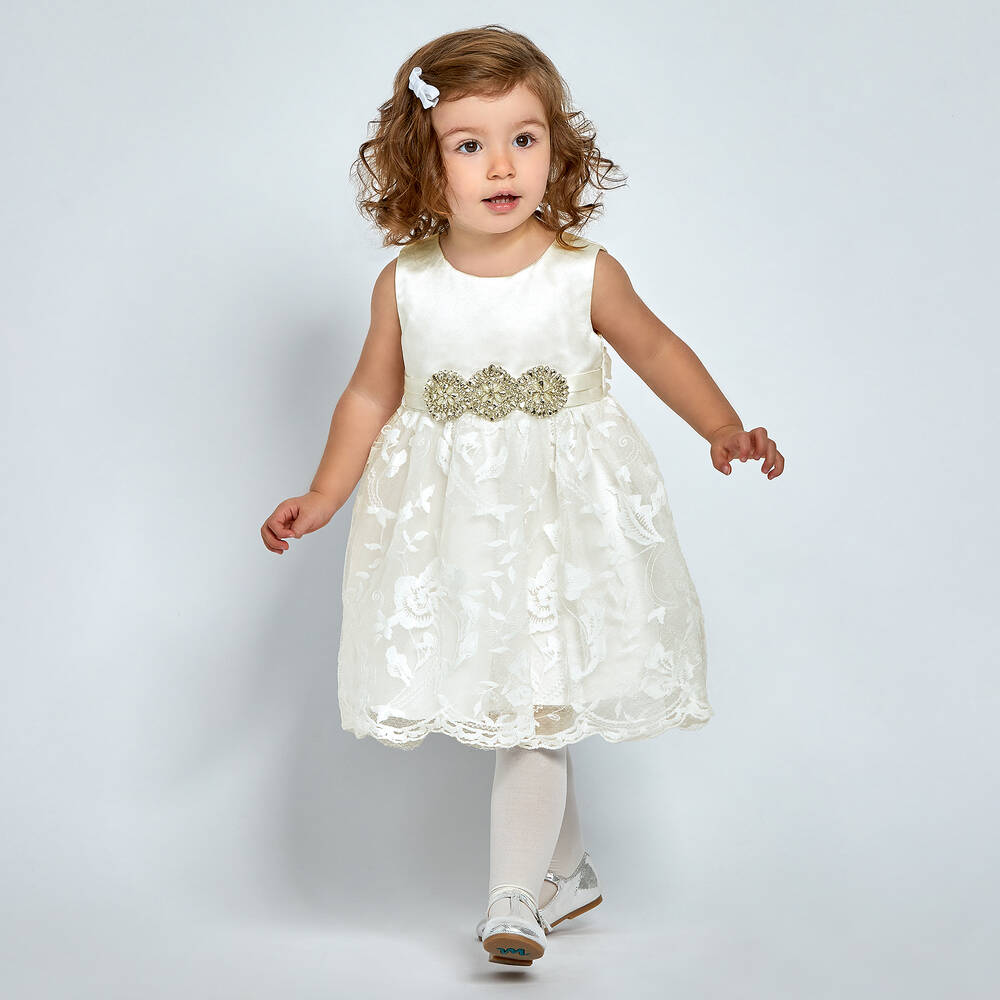 رومانو Princess-فستان تول لون عاجي للمولودات - قطعتين | Childrensalon Outlet