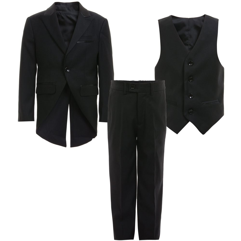 Romano Vianni-Black 3 Piece Formal Tail Suit | Childrensalon Outlet