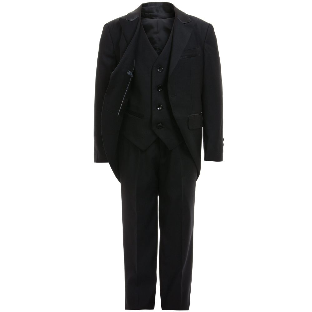 Romano Vianni-Black 3 Piece Formal Tail Suit | Childrensalon Outlet