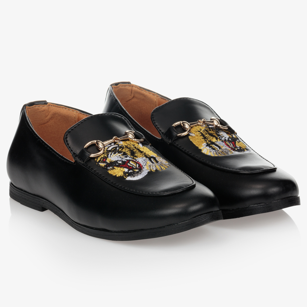 Romano - Chaussures sans lacets noires Tigre | Childrensalon