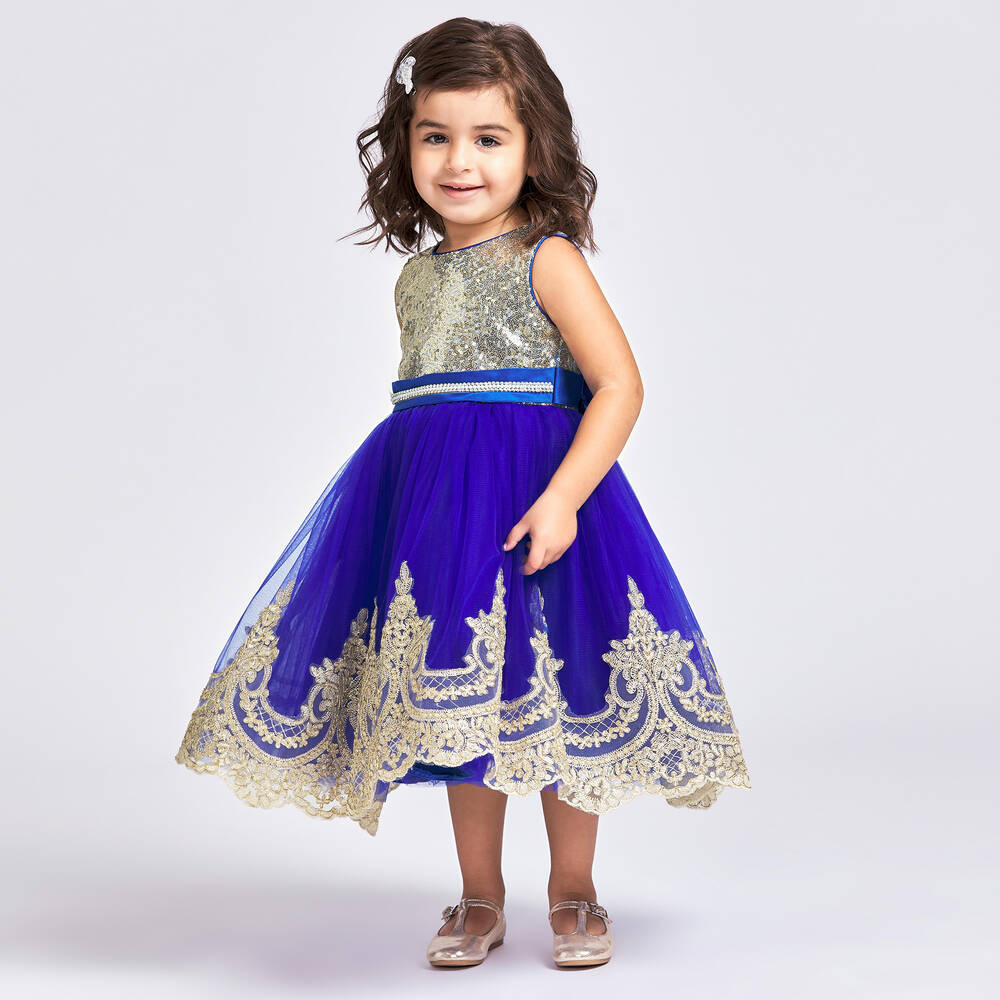 Romano Princess-Blue Sequin & Tulle Dress | Childrensalon Outlet